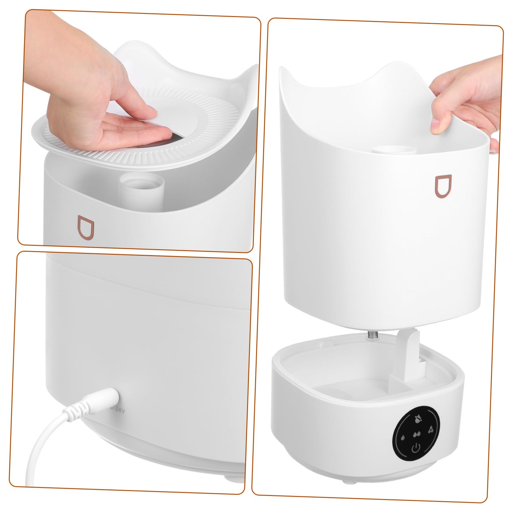 Umidificatore 3, 1 l Bianco in Plastica per Stanze Piccole | Funzionamento Silenzioso, Pannello Touch Intuitivo, Design Minimalista e Portatile