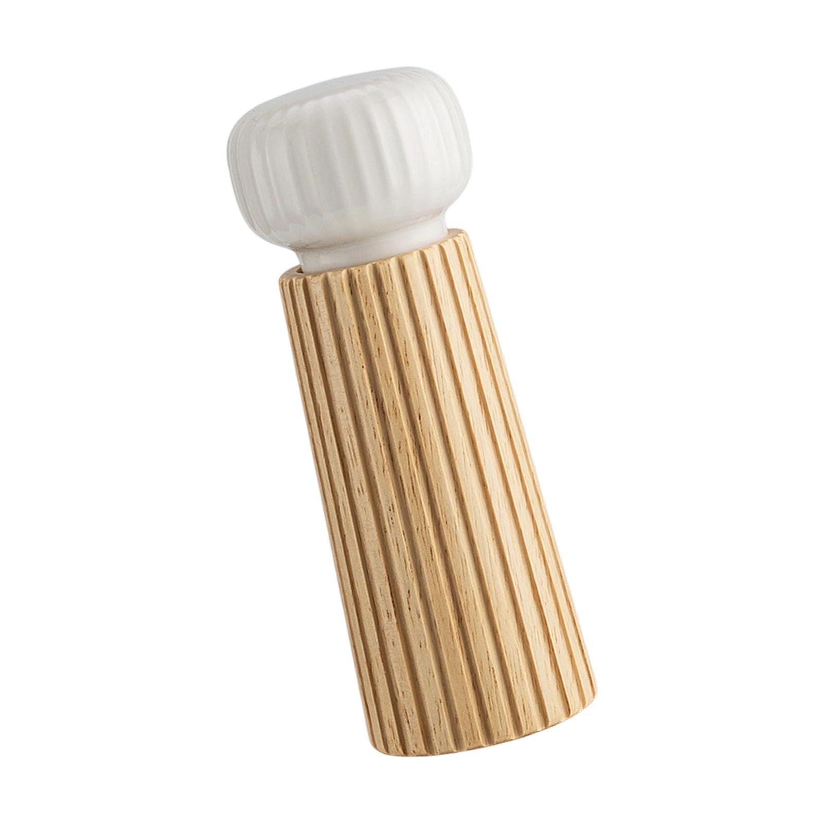 Btgghytr Wooden Seasoning Grinder with Ceramic Spices Container Salts and Peppers Mill Kitchen Tool Earthenware Center Seasoning Mill