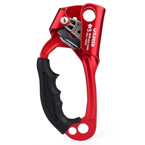 WILDKEN Climbing Hand Ascender Outdoor Mountaineering Tree Arborist Climbing Rappelling Equip Hand Ascender for 8-14MM Rope Left Right Hand Ascender