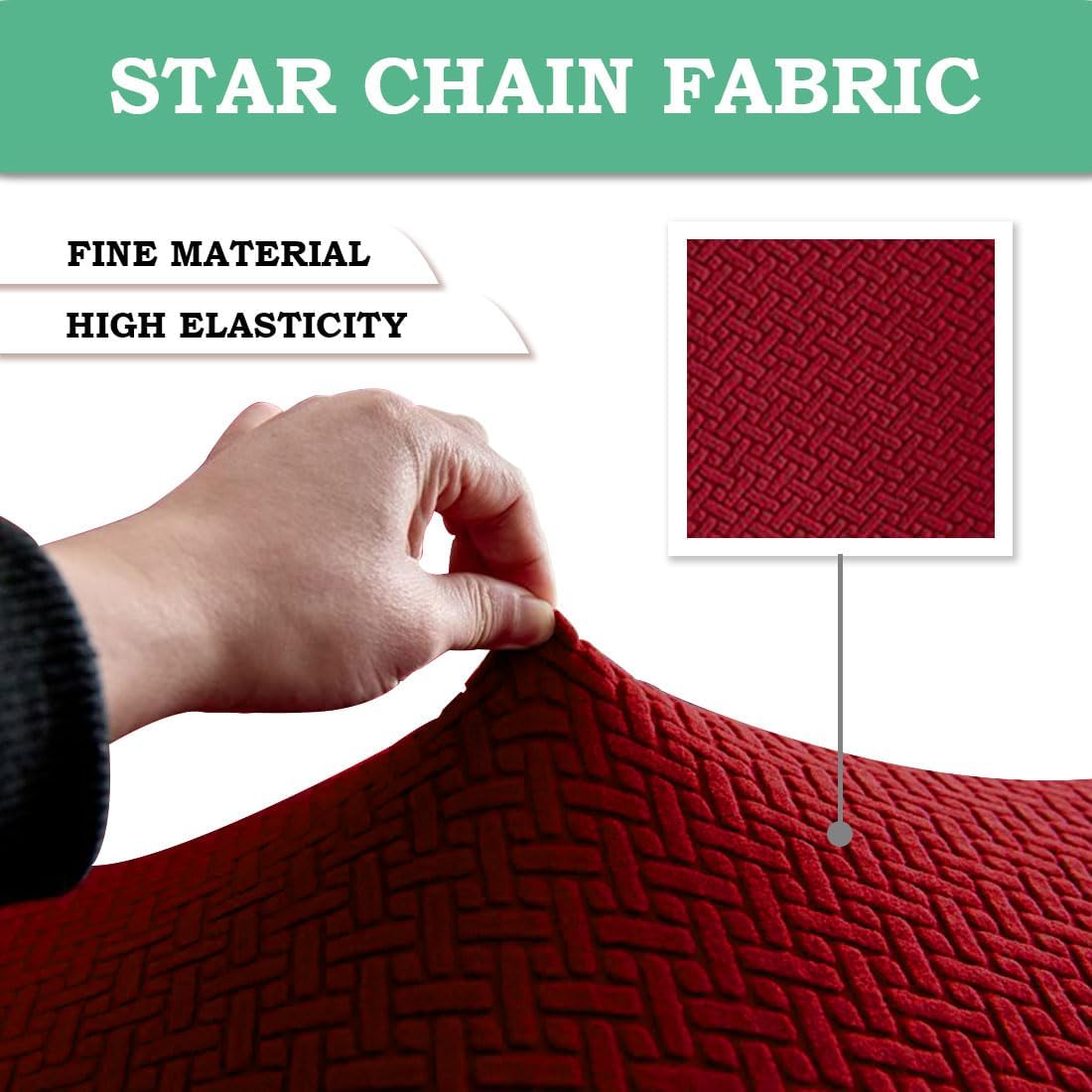 Dining Chair Covers with Skirt Parsons Chair Slipcover Removable Washable Stretch Kitchen Chair Seat Slipcovers Protector for Dining Room Banquet 6Pcs Burgundy