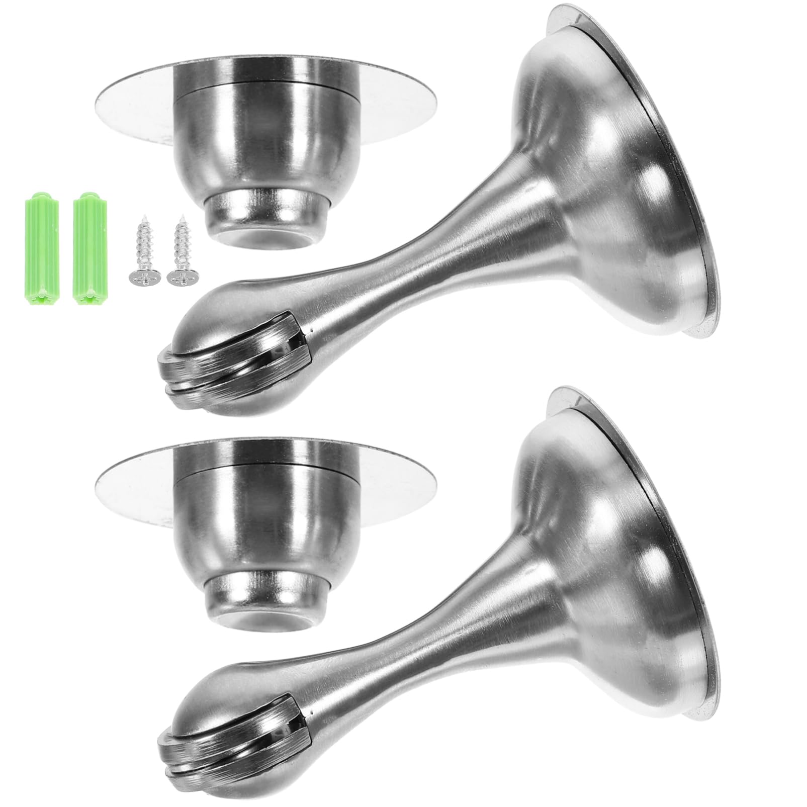 DOITOOL 2 Ensembles Butée De Porte Murale Acier Inoxydable Lot de Installation sans Perçage Protection Collision pour Portes De Chambre Salon Cuisine Et Garage 2 Pièces * 2