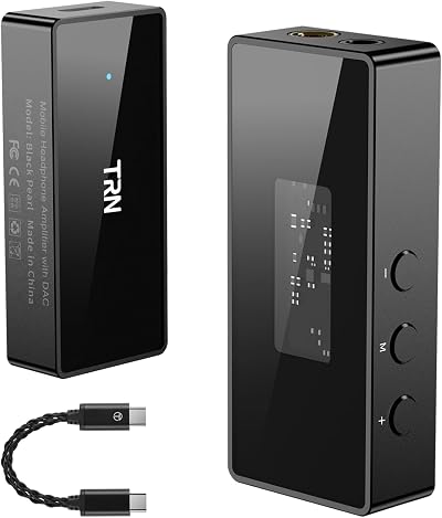 TRN Black Pearl USB-C DAC Amp, Dual CS43131 Portable Headphone Amplifier