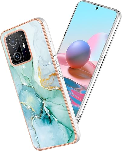 Yarxiawin Funda compatible con Xiaomi 11T Pro de silicona con diseño de mármol rosa, Xiaomi 11T Pro, funda de silicona a prueba de golpes, delgada,