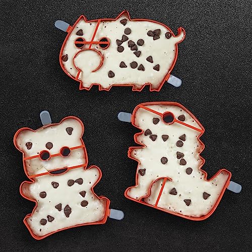 BLACKSTONE 5251 9 Piece Pancake Art Kit- Four 8 Oz Squeeze Bottles, Two 16 Oz Squeeze Bottles, 3 Animal Shaped Pancake Molds (Dinosaur, Bear and Pig) - Cooking Accessory Shapers for Kids and Adults - image 4