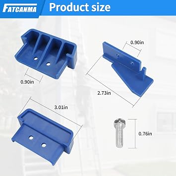 D1100 Series End Cap Kit - for Werner Ladder Extension Accessories | Model 25-3, Protect Walls or Floors From Scratches, Prevent Movement
