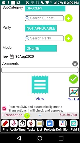 PitsApp Organizer - Audio Visual Text Notes, Money Manager, Todo List, Reminder.
