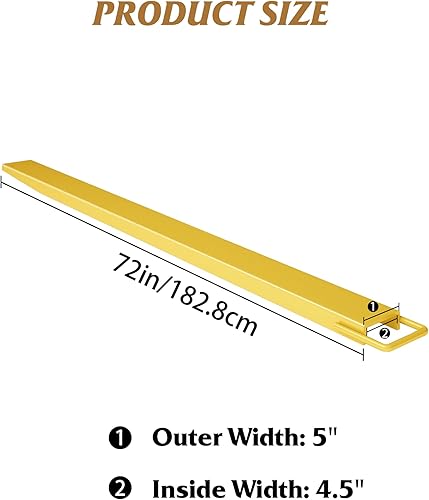 Vista 16 de GARVEE Extensiones de horquilla de 84 pulgadas de largo y 4.5 pulgadas de ancho para carretillas elevadoras, accesorio de acero resistente, 1 par