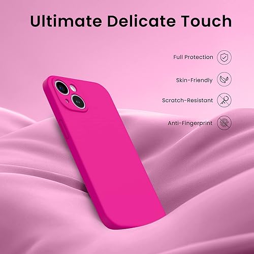 Miniatura 9 de ORNARTO Funda diseñada para iPhone 14, con 2 protectores de pantalla de goma de gel de silicona líquida cuerpo completo funda protectora a prueba de
