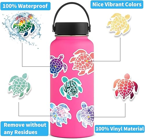 Miniatura 5 de 102 calcomanías de tortuga marina, lindas calcomanías de tortuga, calcomanías de vinilo impermeables para botella de agua, srapbook, laptop, funda
