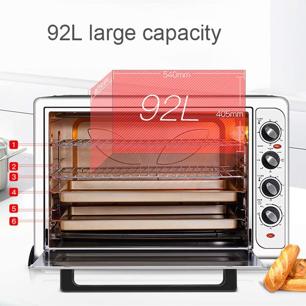 100L large capacity domestic oven, 8 bottom tube multiple heating, fermentation function, 120 minutes timing function, professional kitchen oven