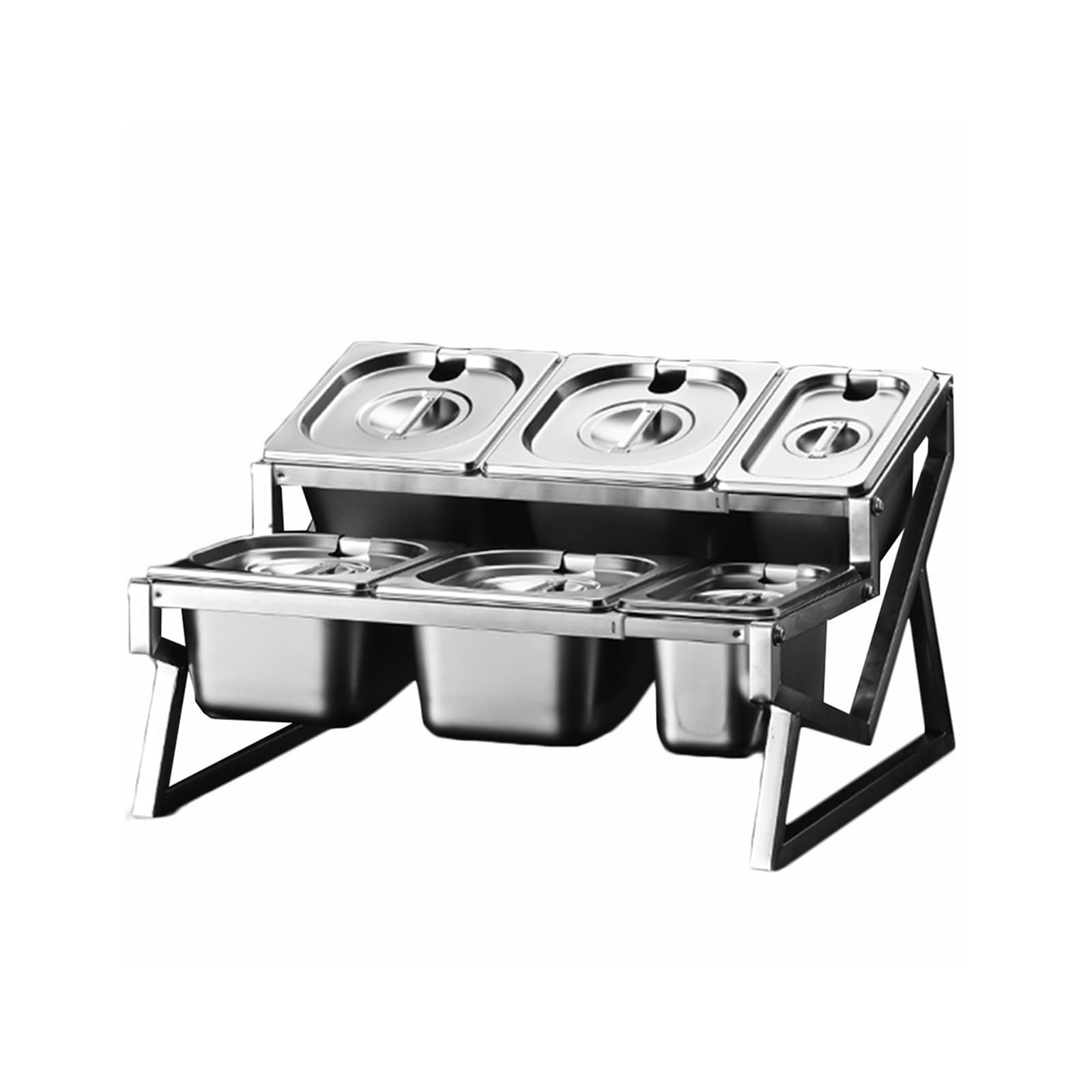 WDSOPK Stainless Steel Spice Rack with Retractable Cover 6 Compartment for Kitchen Countertop Space Saving Storage Solution for Spices and Seasonings
