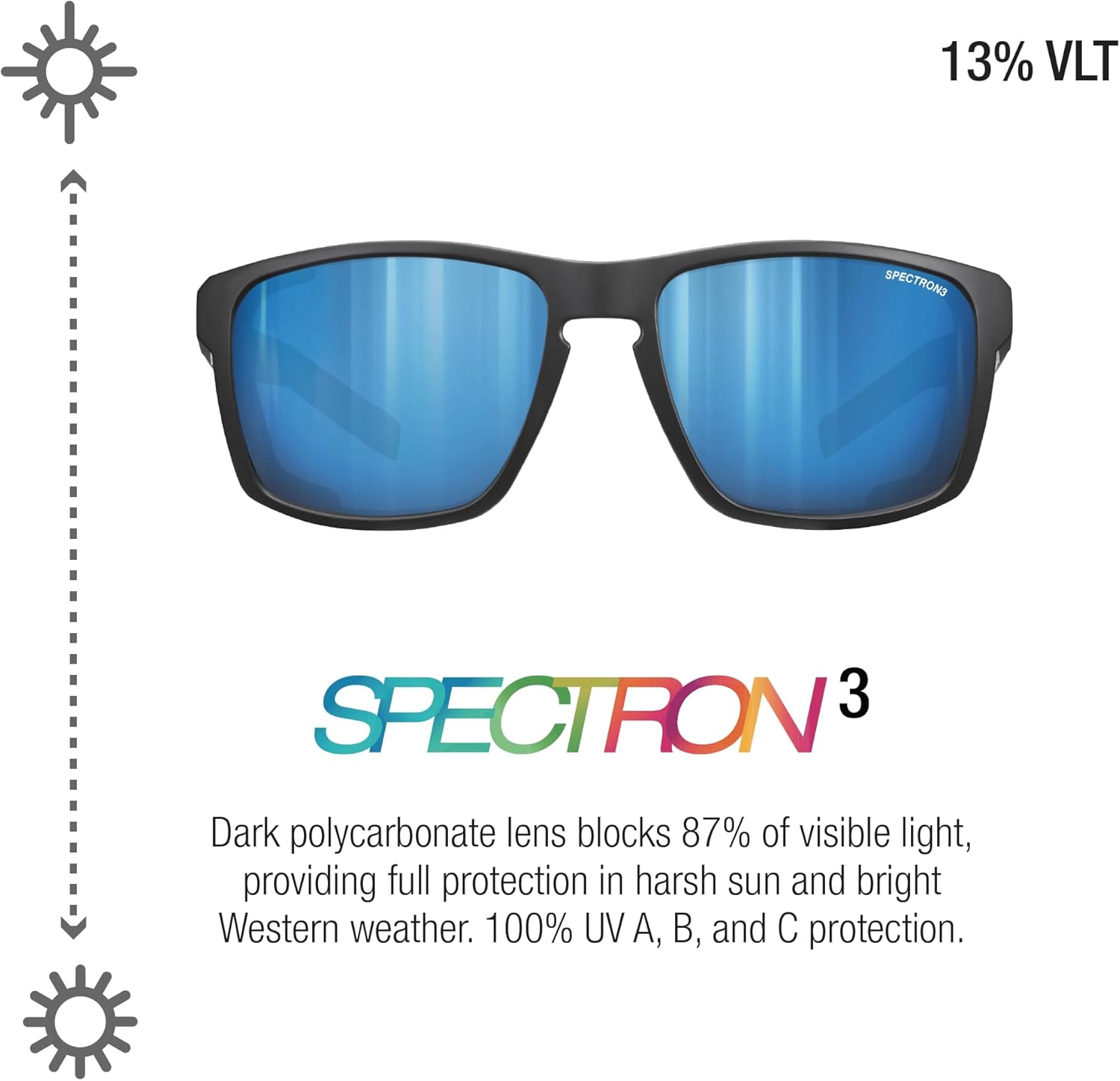 Julbo Shield Glacier Glasses for Men & Women w/Removable Side Shields for Hiking, Snow/Glare - 100% UV Protection - Image 3