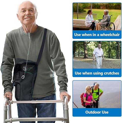 Miniatura 10 de MUROCEA Bolsa de hombro para tanque de oxígeno, bolsa de soporte portátil para cilindros A, B, C, D, M2, ML6, M7 O2, accesorios de bolsa de