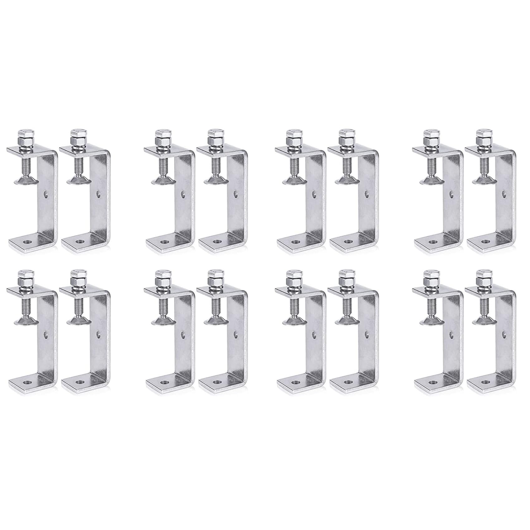 Jnchdghwa Silver Metal Clamp Heavy Duty Clamp C Clamp Woodworking Clamp With Wide Jaw Openings (120Mm), 16Pcs