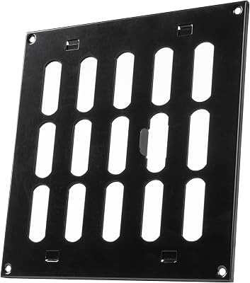 Vent Systems 8 x 8 Inch Overall Scratch Resistant Black Metal Air Vent Cover - Adjustable Ventilation Register with OpenClose Air Supply Intake - HeatingCooling Ceiling Grill for House, Garage