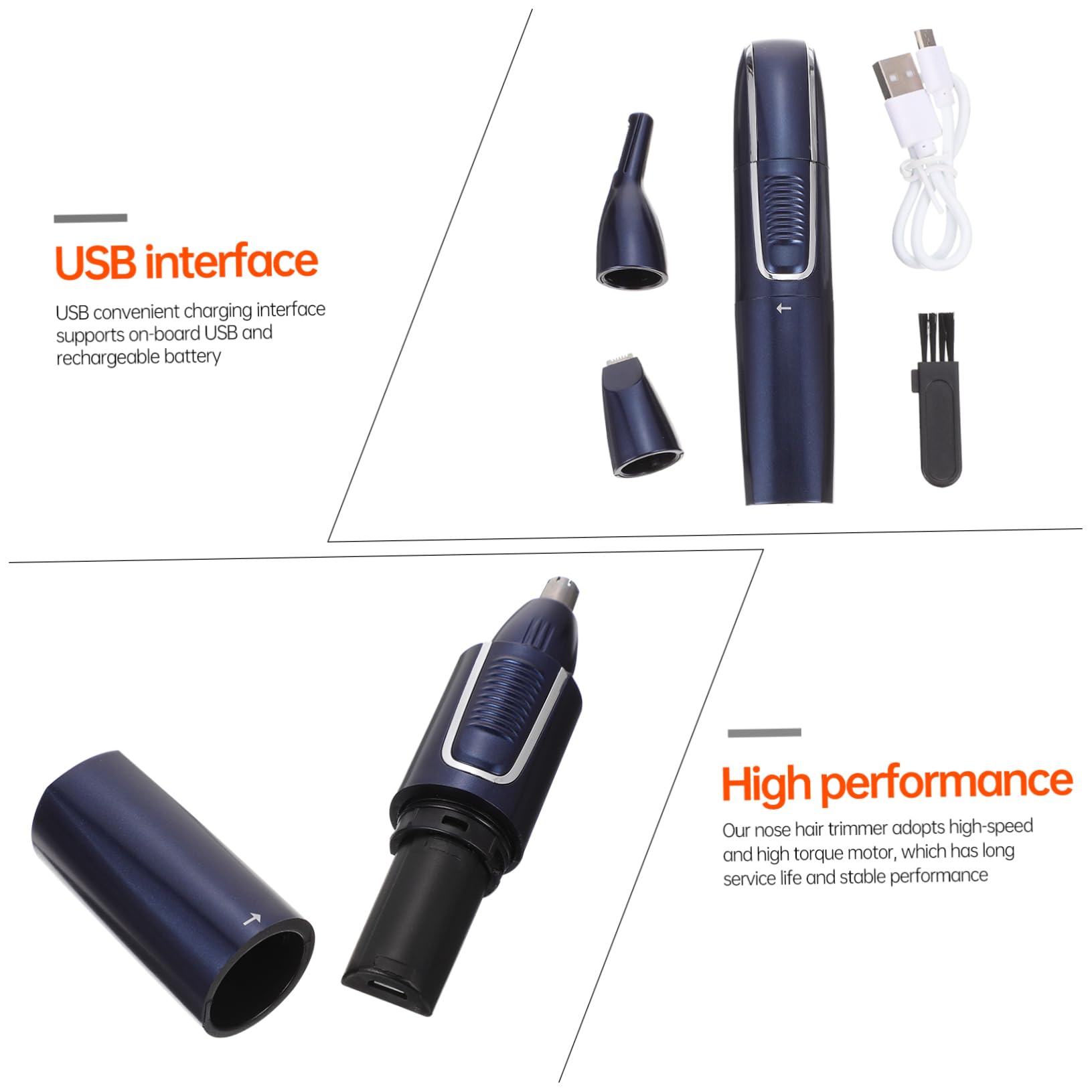 Wiederaufladbarer Nasenhaartrimmer 3-in-1 USB Elektrisch