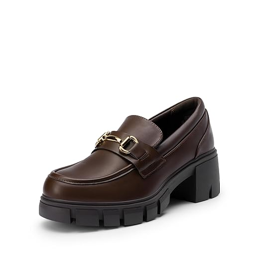 DREAM PAIRS Loafers for Women Platform Chunky Loafers Slip On Casual Shoes