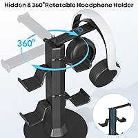 Vista 2 de Serie de soporte para auriculares y controlador (negro, 2 niveles)