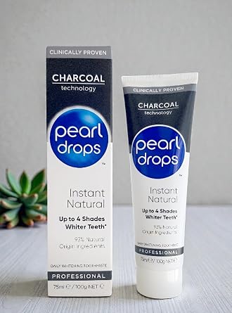 Pearl Drops Instant Natural - Beyazlatıcı Diş Macunu, Aktif Karbonlu,Anında Etkili,%93 Doğal İçerikli, SLS İçermez 75 ml