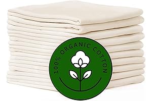 Flour Sack Linen Tea Towels | Set of 10, 28 x 28 Inches, Ivory