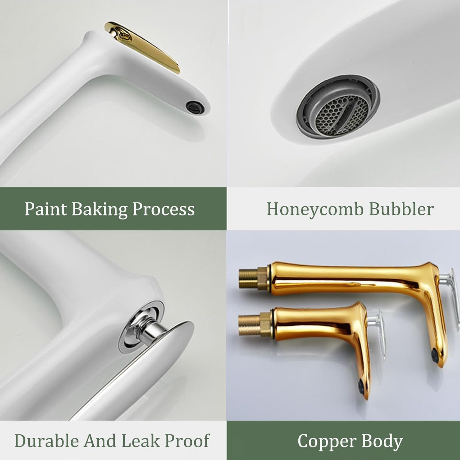 Kitchen Sink Mixer Tap, Single-Handle Bathroom Faucet Modern for with Pop-up Drain Water Hoses(E,17CM)