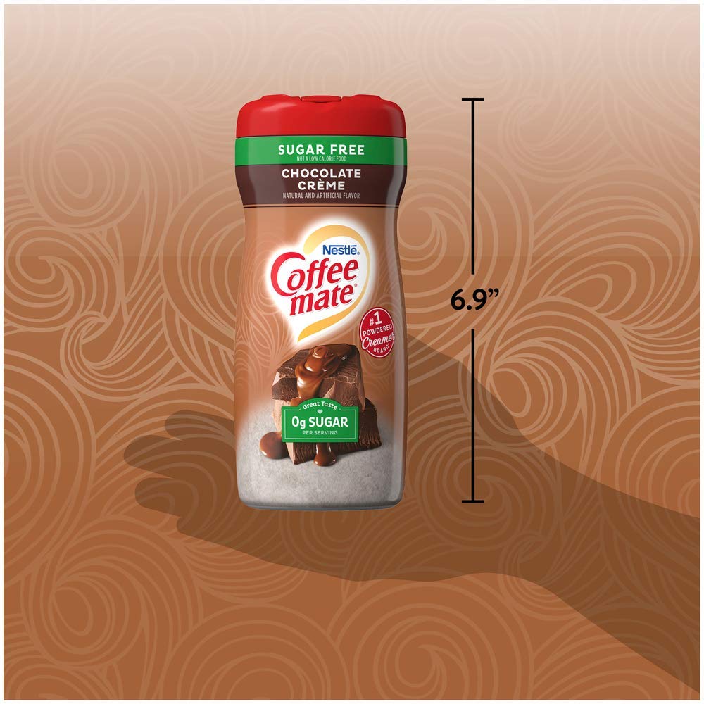 Coffee-mate 59573 Sugar Free Creamy Chocolate Flavor Powdered Creamer, 10.2 Oz