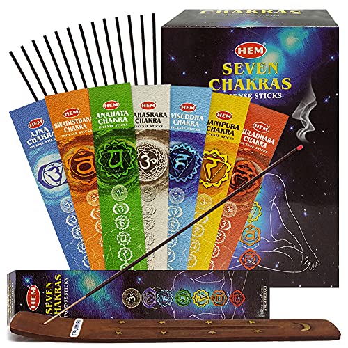 7 Chakras Incense Sticks Variety Pack And Holder Bundle For Yoga Meditation Spiritual Décor #TOP9