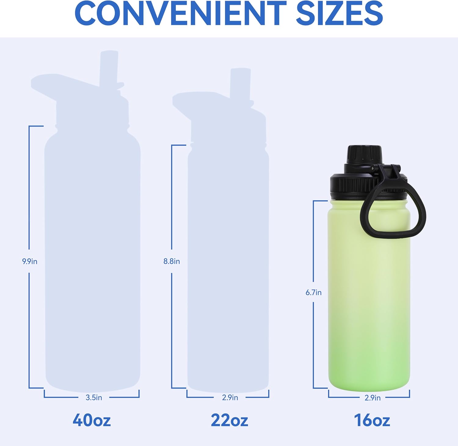 DOMICARE 16 oz Water Bottle Stainless Steel Double Wall Vacuum Insulated Water Bottle with Straw lids & Spout Lid, Leakproof - Image 5