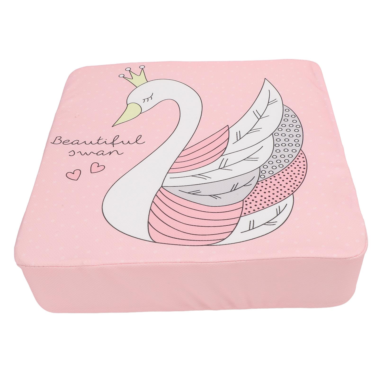 Toddler Booster Seat for Dining Table, Non Slip Washable Thick Chair Seat Pad Mat Chair Increasing Pad Cartoon Booster Chair Increasing Cushion for Kids (Swan)