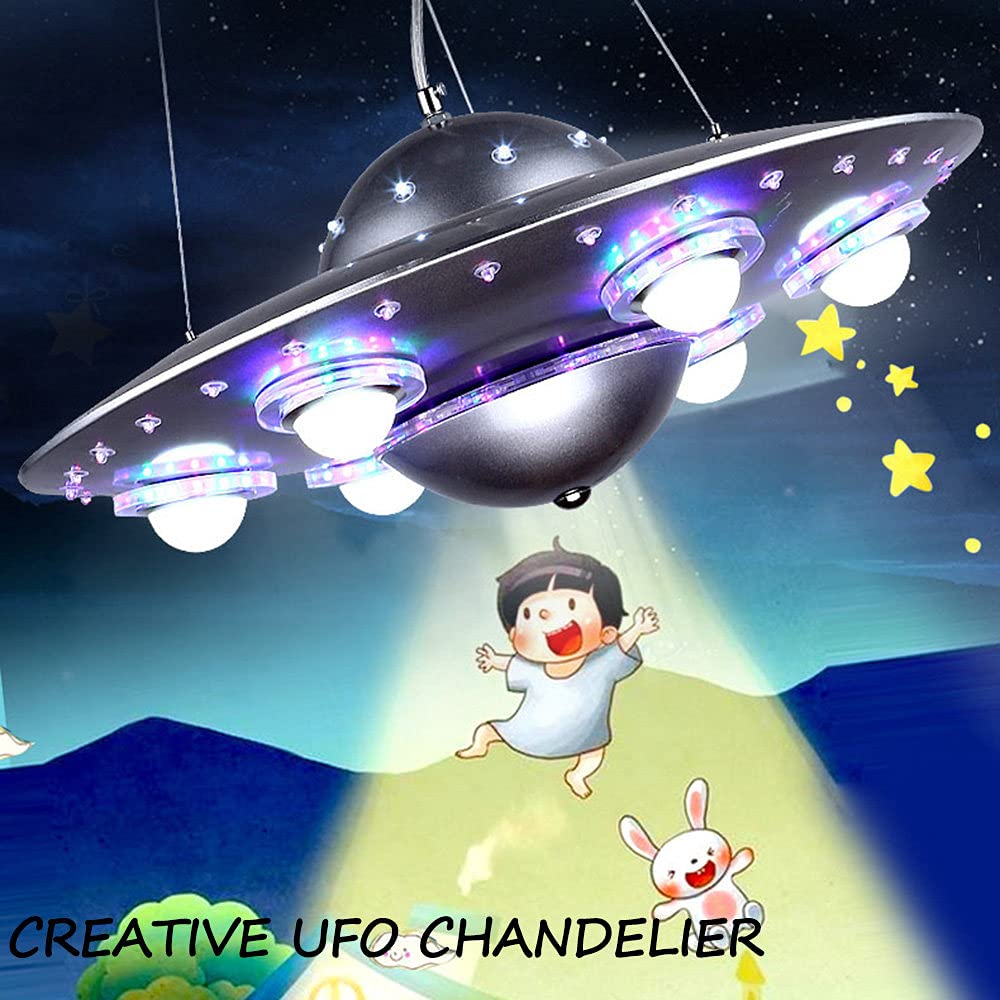 Dziecięca oprawa sufitowa LED ściemnialna UFO żyrandol z pilotem kolorowy do sypialni