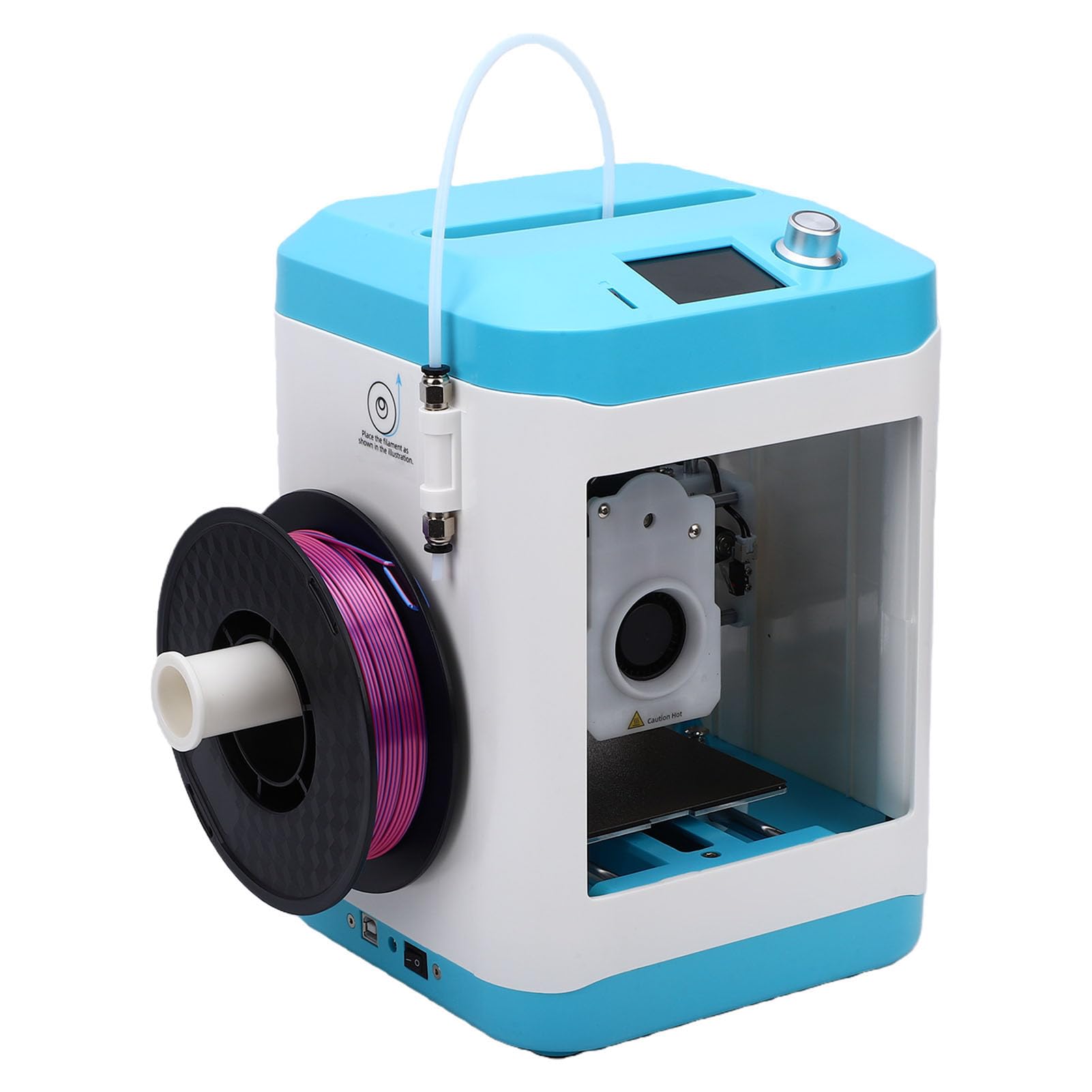 ASHATA Stampante 3D per bambini, design mini facile da usare con livellamento automatico per principianti e progetti scolastici pre-assemblati 3,94 x 4,33 x 3,94 (presa UE)