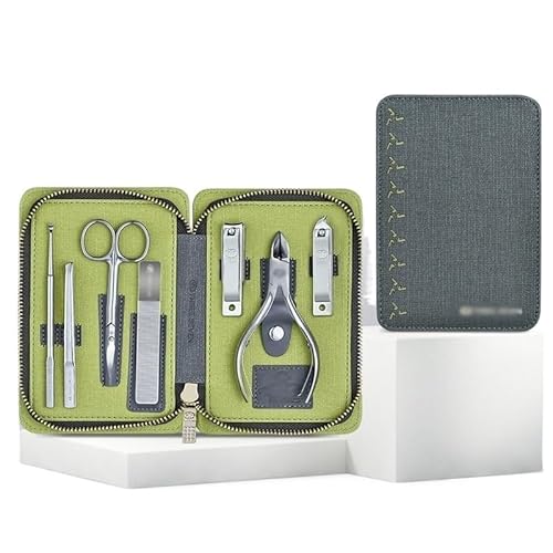 Kit Manucure Pedicure Kit de manucure avec étui portable en cuir PU, 7/9 pièces, ciseaux à ongles tranchants en acier inoxydable, kit de toilettage, kit de coupe-ongles professionnel Coupe-ongles Set