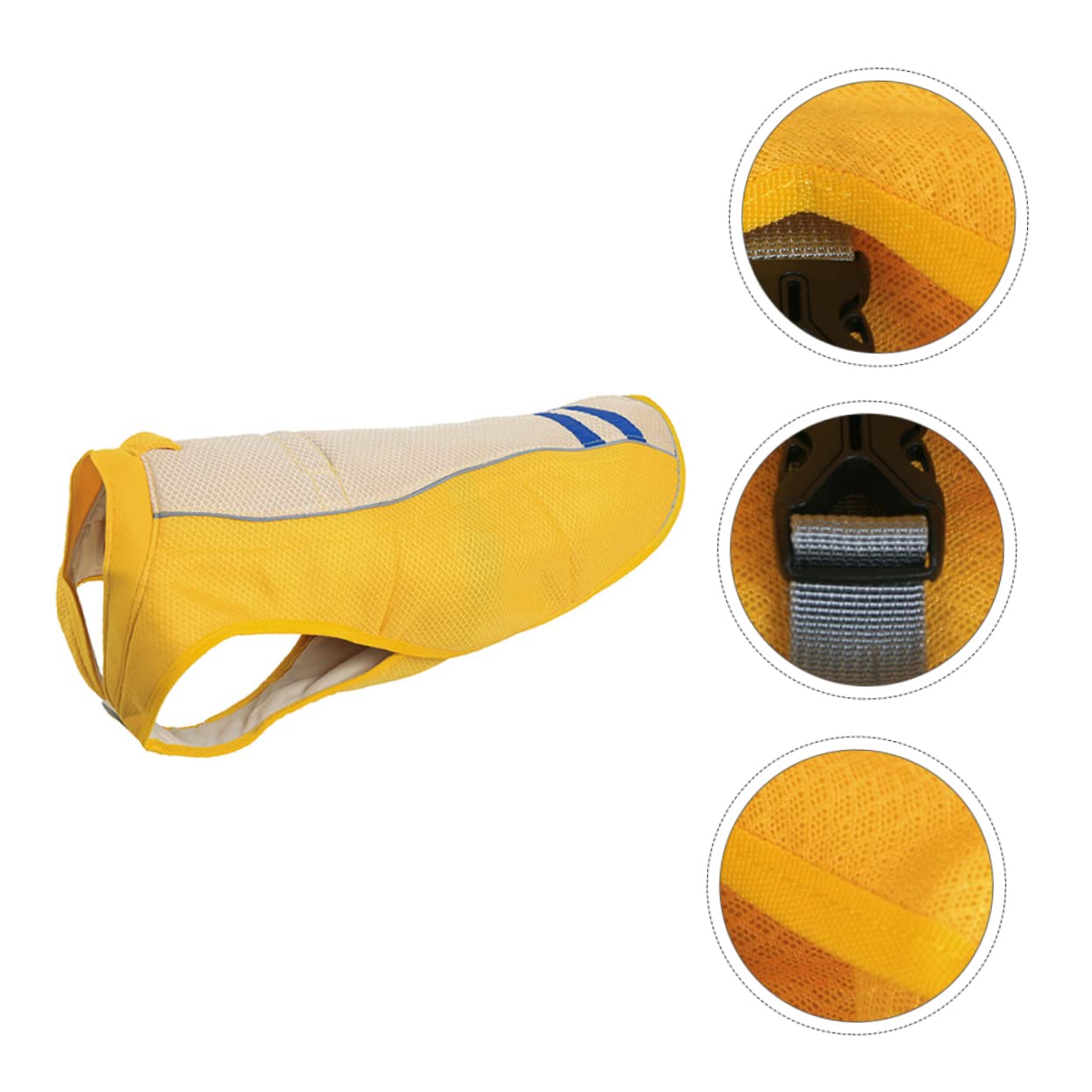 BESTonZON Gilet Rafraîchissant en Polyester Prévention du Coup de Chaleur Jaune pour Animaux de Compagnie Pratique pour Chiens Lors de Défilés D'été et Fêtes du Week-End