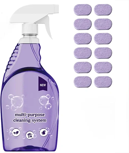 Wanban The All-In-One Multi Purpose Cleaning System with Cleaning Tablets - Cleaning Spray for Every Stain - Cleaner(1 Bottle+18Tablet)