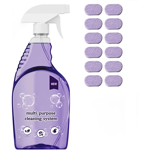 The All-In-One Multi Purpose Cleaning System with Cleaning Tablets - Cleaning Spray for Every Stain - Cleaner(1 Bottle+18Tablet)