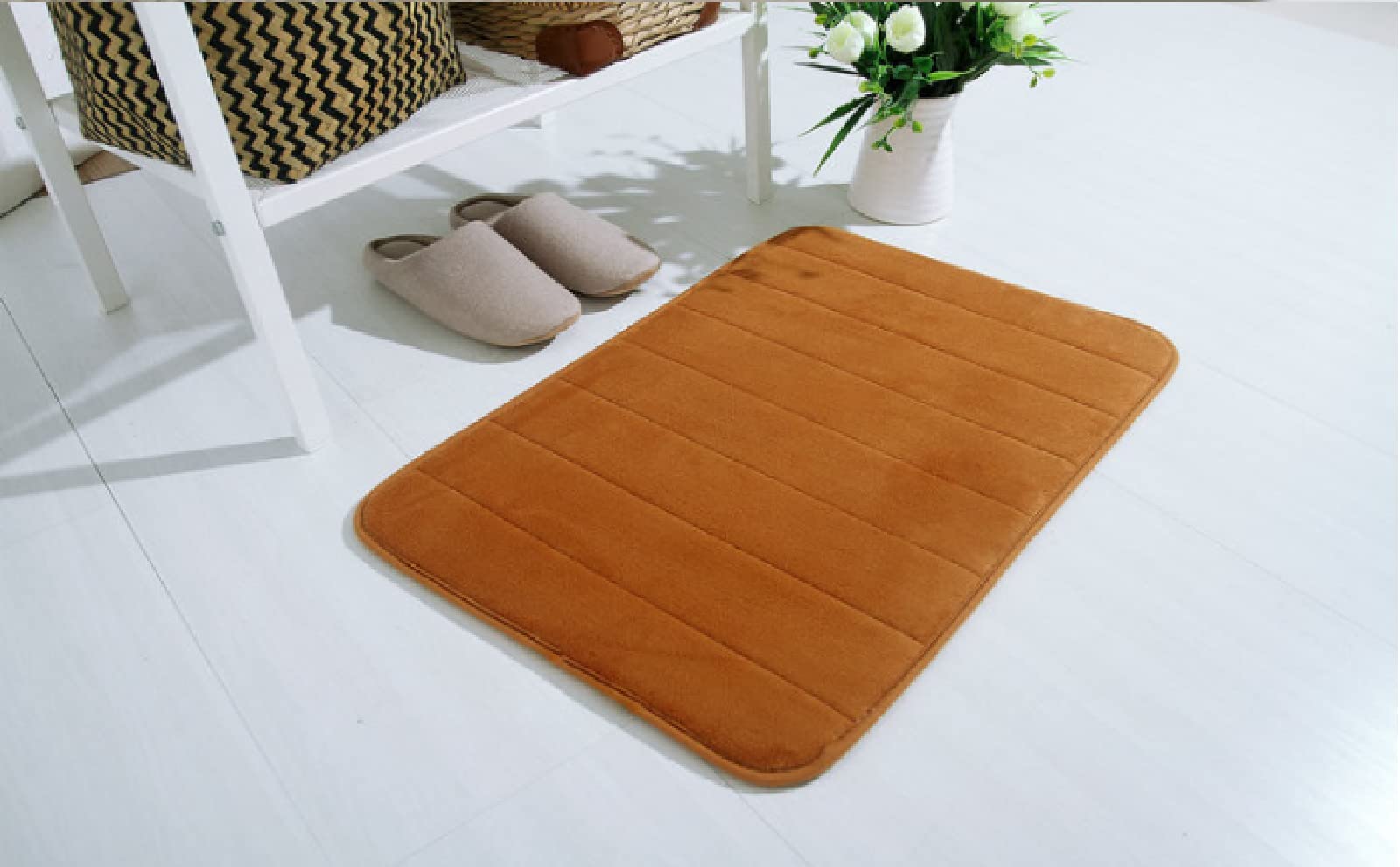 Memory Foam Badvorleger, saugfähig, super gemütlich, Badezimmerteppich, Badematte, 60 x 90 cm