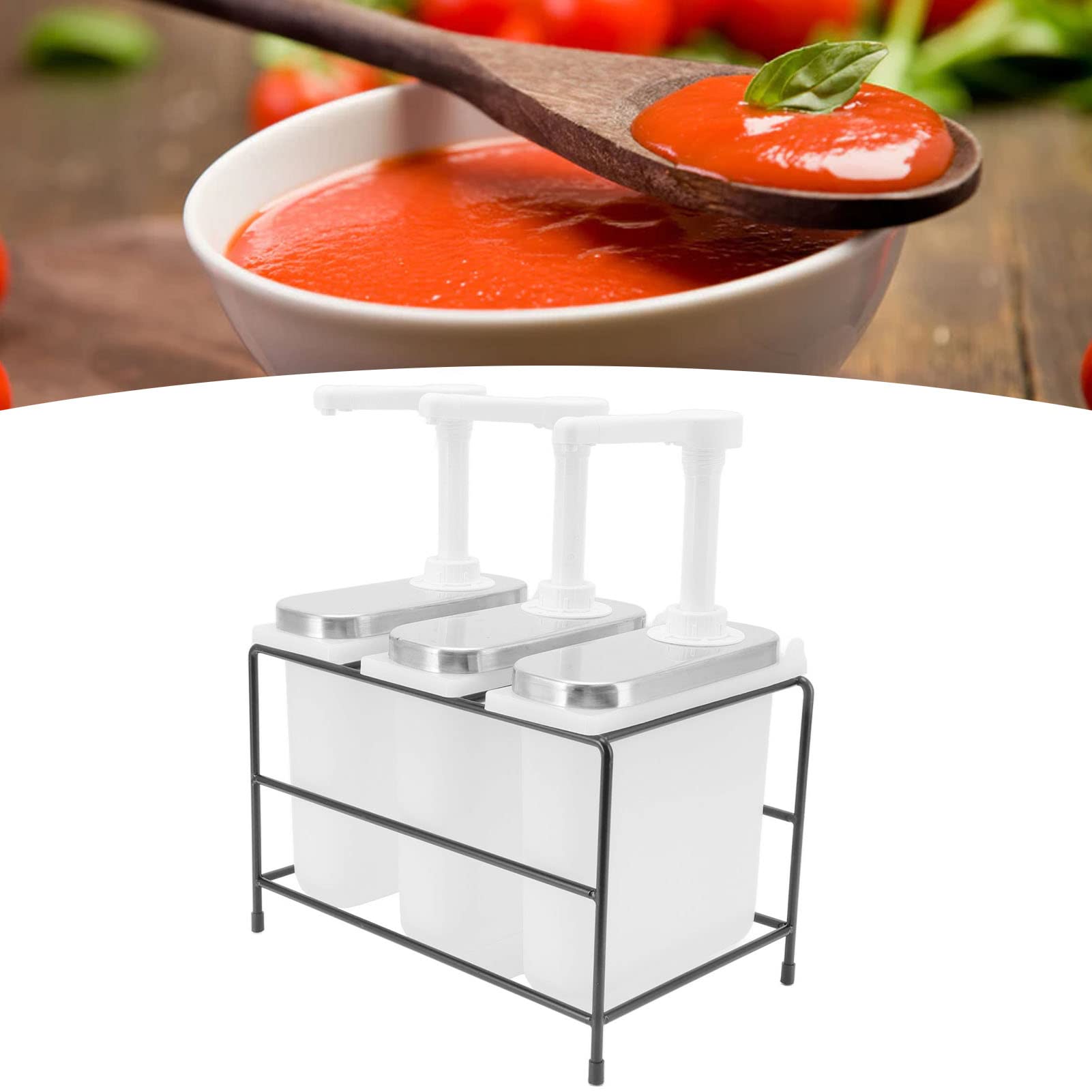 Dispenser per Condimenti Efficiente Dispenser per Sciroppi in Acciaio Inossidabile per la Domestica per Salse Pressate a Mano in Acciaio Inossidabile per Ketchup, Condimenti per Insalata,