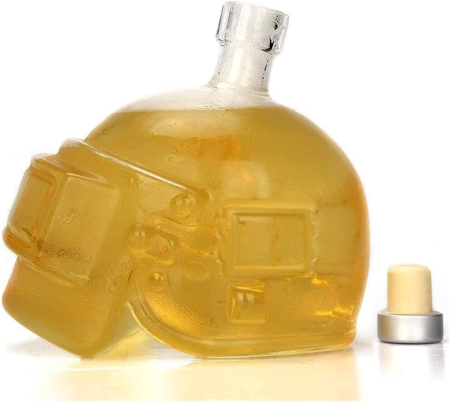 Casco Decantador de whisky cristal Dispensador licor personalizado creativo Botella vino única for hombres Novio Papá Marido Jarra,Decantador