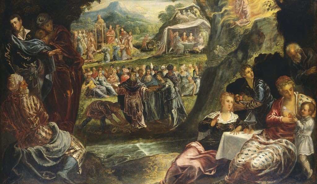 Cuadro en lienzo de El Becerro de Oro de Tintoretto (60x90cm) para decoración de pared 5