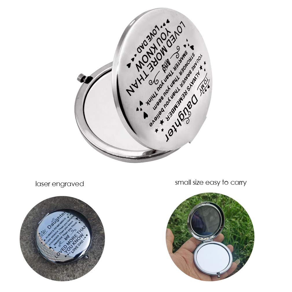 Personalisiertes Make-up-Spiegelchen 'Für Meine Enkelin' - Silber, Doppelseitig, 6,6 Cm - Geschenk Von Oma & Opa
