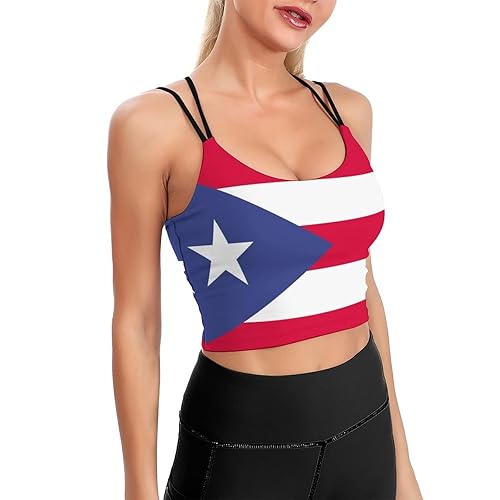 Women's Sport Tank Top Puerto Rico Flag Sports Bra Workout