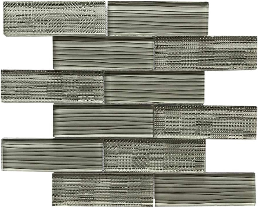10 - Piece 12" X 12" X 8 mm Beryl Beautiful Kitchen Backsplash and Bathroom Glass Mosaic Tiles in Light Green Finish
