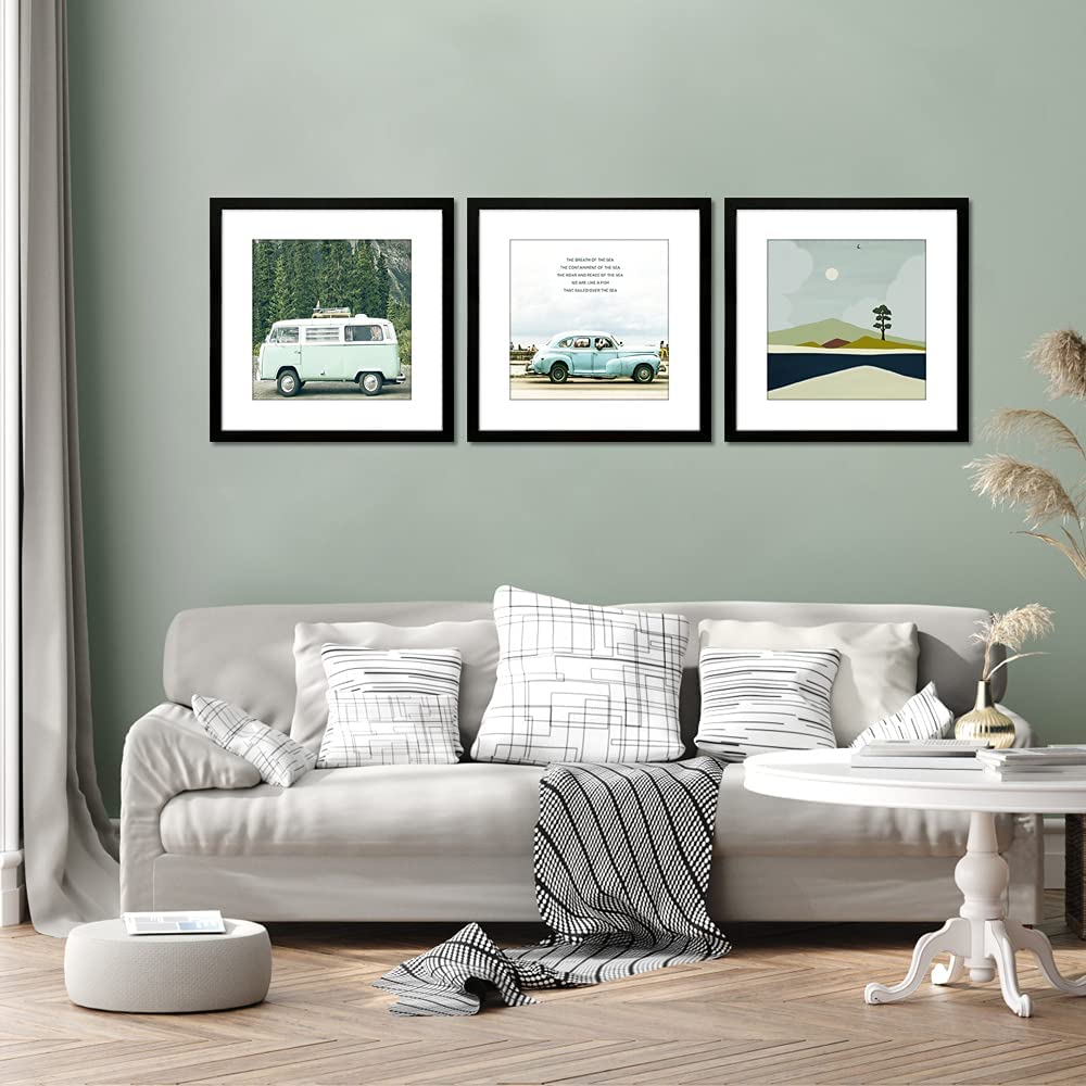 VNVNK 16x16 Frame Black, Perfect for 16x16 Inch Picture without Mat or 12x12 Inch Picture with Mat, Home Wall Decor Picture Frame-1 PCS