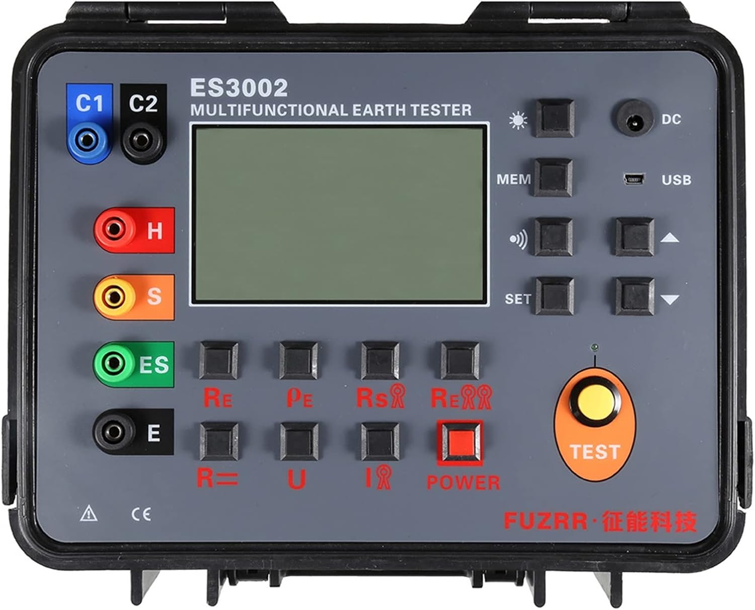 Insulation Resistance Tester, Multifunctional Ground Resistance Tester 0.00Ω～30.00K Double Clamp Ground Resistance Tester Soil Resistance Tester 0.00ΩM～9999KΩM ES3002