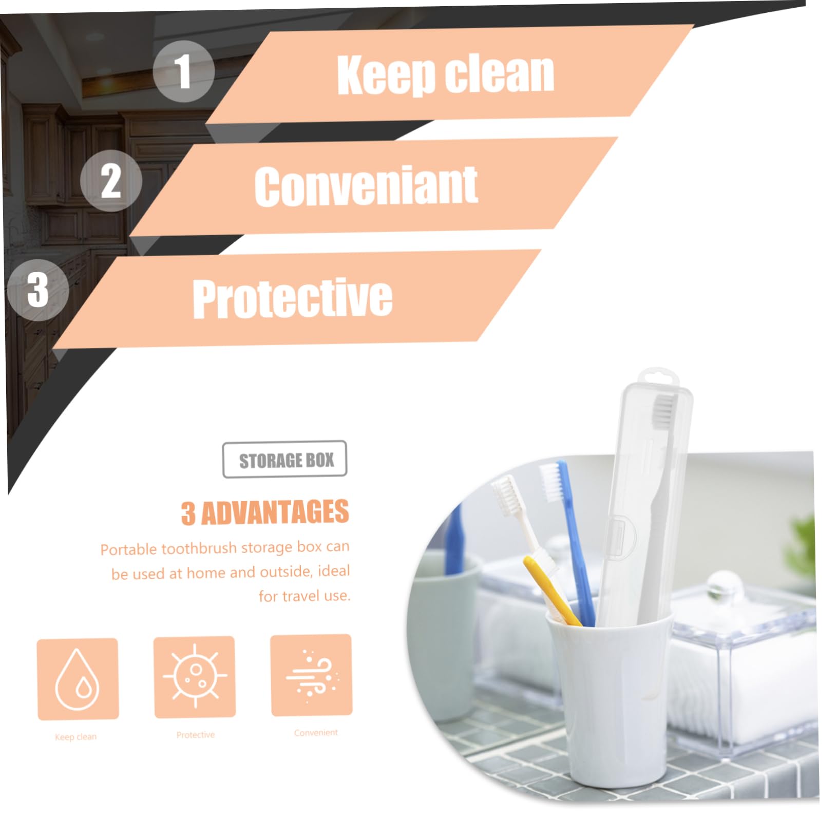 Healeved 16pezzi Contenitore Per Spazzolino Da Viaggio Di Trasparenti Per Dentifricio e Spazzolino Per Camping e Viaggi Affari Design Compatto e Facile Da Trasportare e Conservare