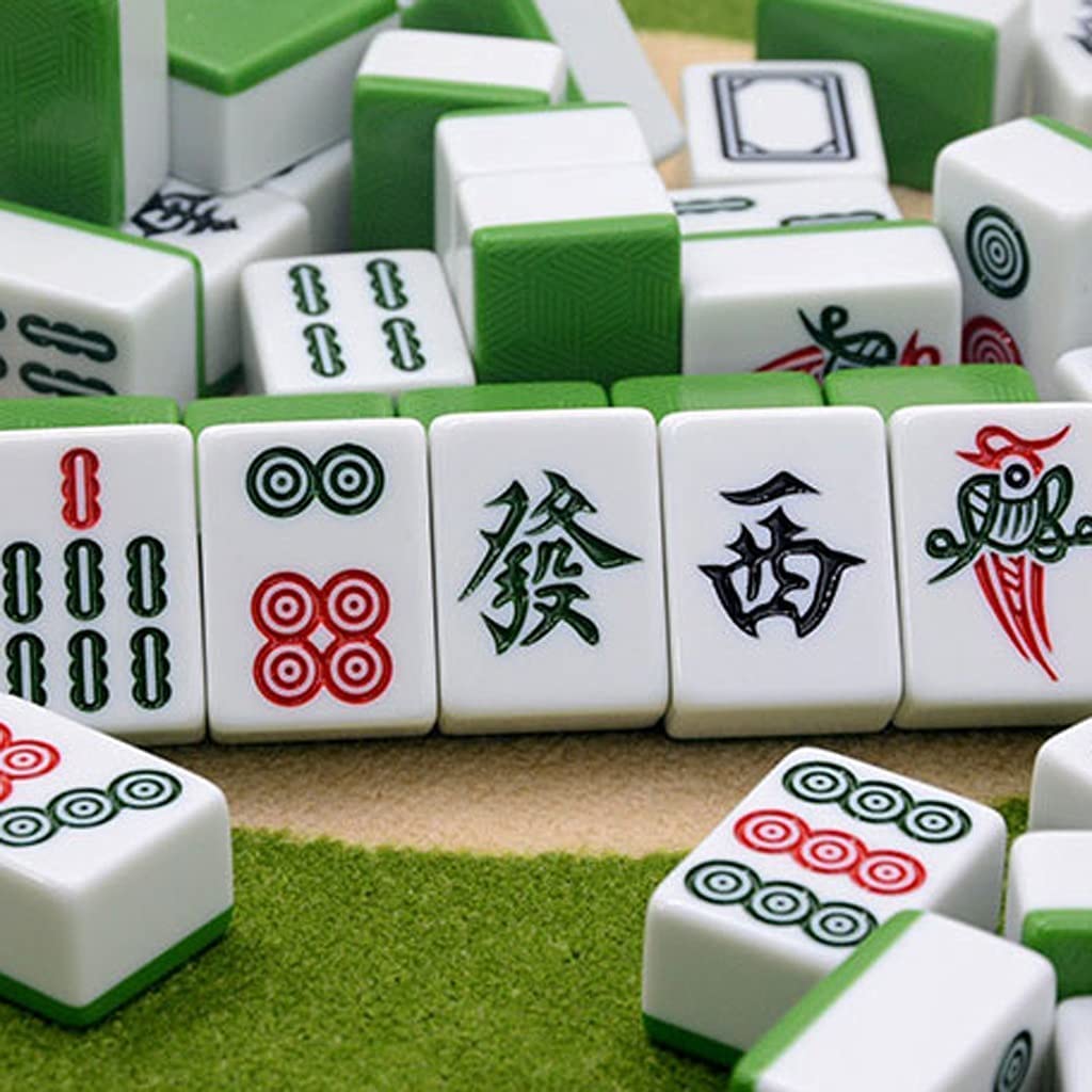 Mahjong chiński zestaw Mahjong Mahjong Mahjong, łatwy do odczytania zestaw gier, kompletny Mahjong do podróży gra rodzinna Mahjong Tiles decorate
