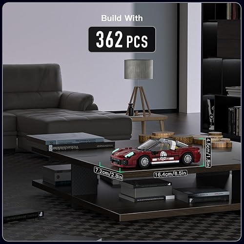 Miniatura 2 de Mould King Speed Champions Porsche 911 Targa 4S Super Car Building Sets con vitrina acrílica, juguetes de construcción coleccionables, kit de