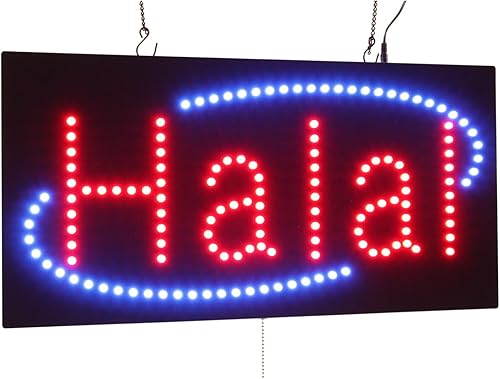 Miniatura 7 de Letrero Halal en árabe e inglés, señalización de TOPKING Signage, LED Neon Open, Tienda, Ventana, Tienda, Negocios, Pantalla, Gran Regalo de Apertura