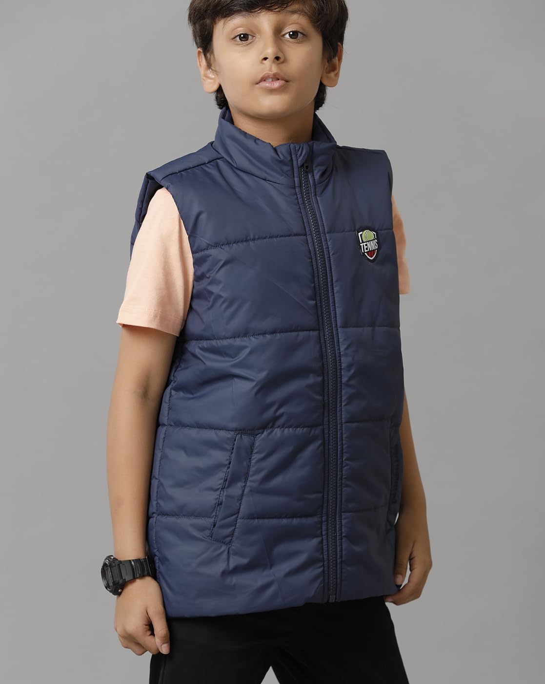 Under Fourteen Only Regular Fit Cotton Jacket for Boys (Navy6 8-9 Years) 4