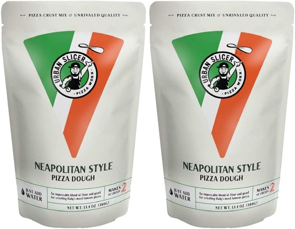 Urban Slicer Pizza Worx - Neapolitan Style Pizza Dough - At-Home Pizza Making Kit for Classic Artisan Crust - 13.4 oz. Bags - 2 Pack - Makes 4 Pizzas